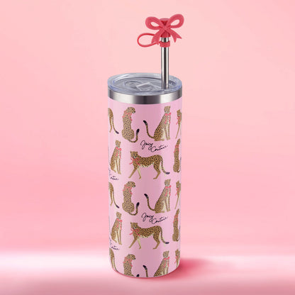 Glam Slip Hydration Stainless Steel Tumbler - Pink Cheetahs - Juicy Couture