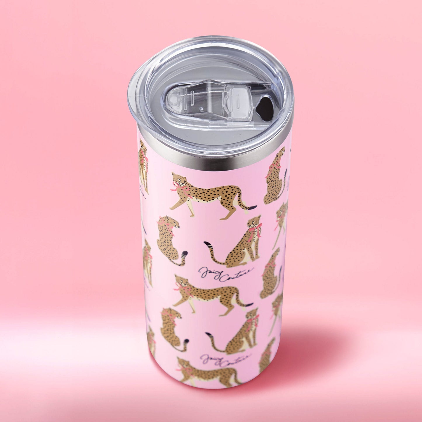 Glam Slip Hydration Stainless Steel Tumbler - Pink Cheetahs - Juicy Couture