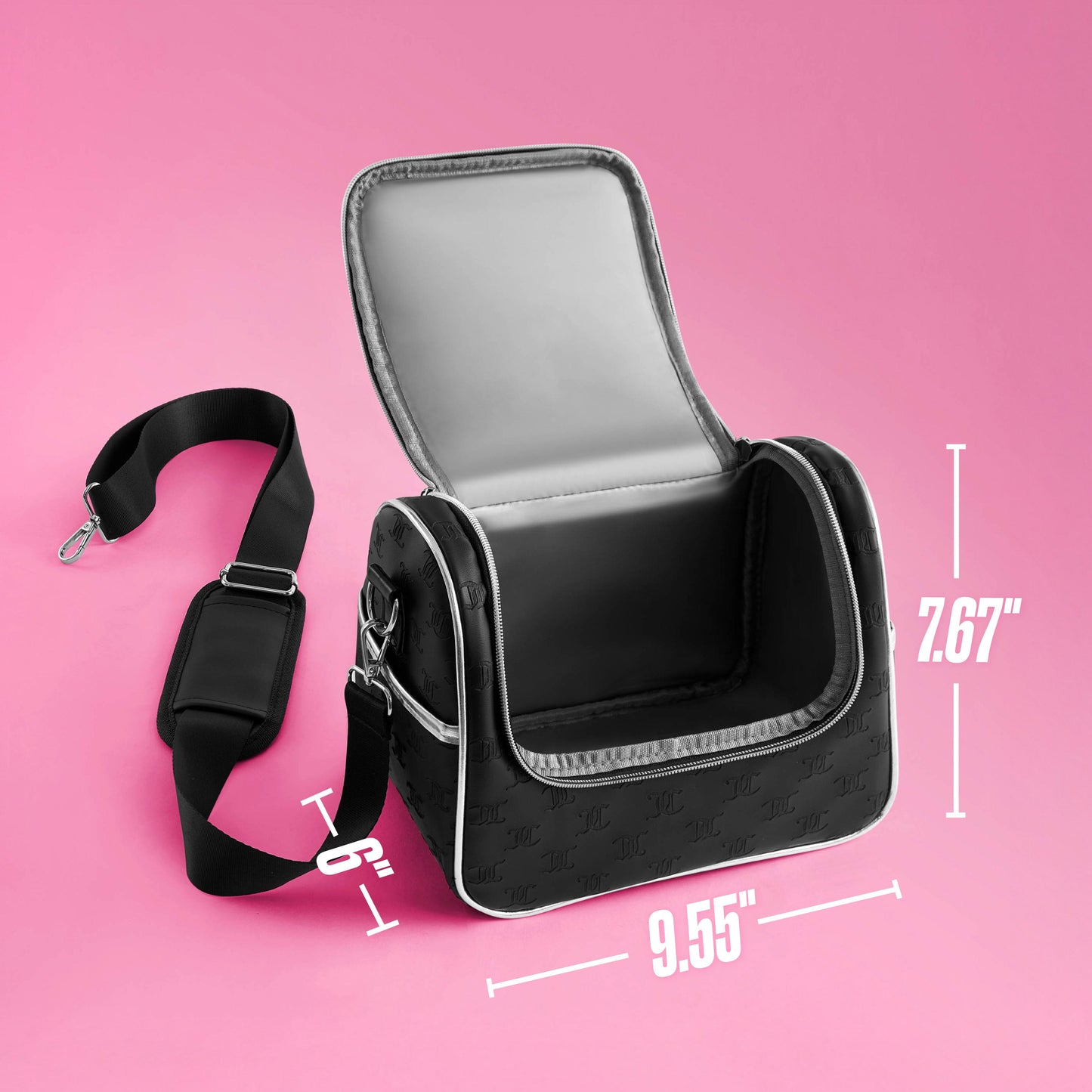 Lunch Purse Cooler Bag - Black Embossed Logo - Juicy Couture