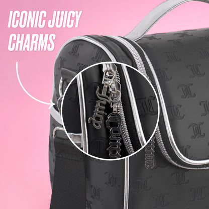 Lunch Purse Cooler Bag - Black Embossed Logo - Juicy Couture