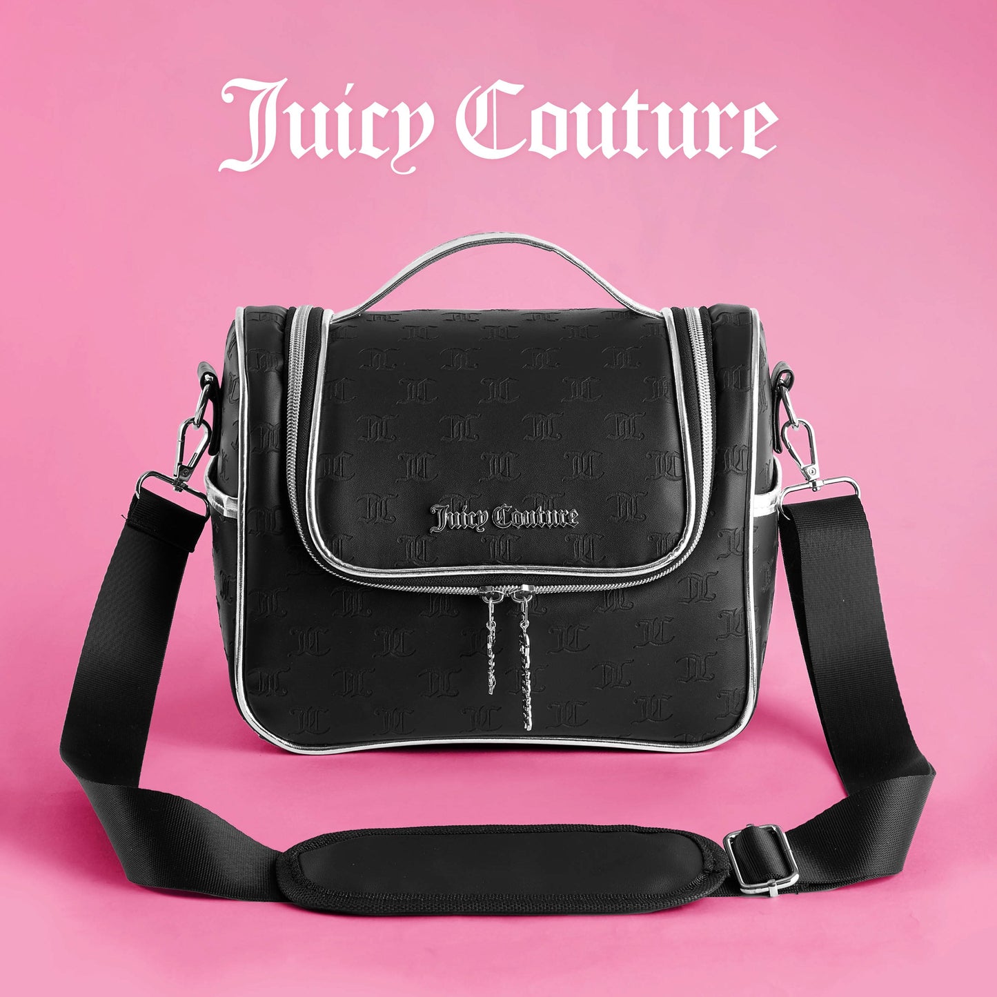 Lunch Purse Cooler Bag - Black Embossed Logo - Juicy Couture