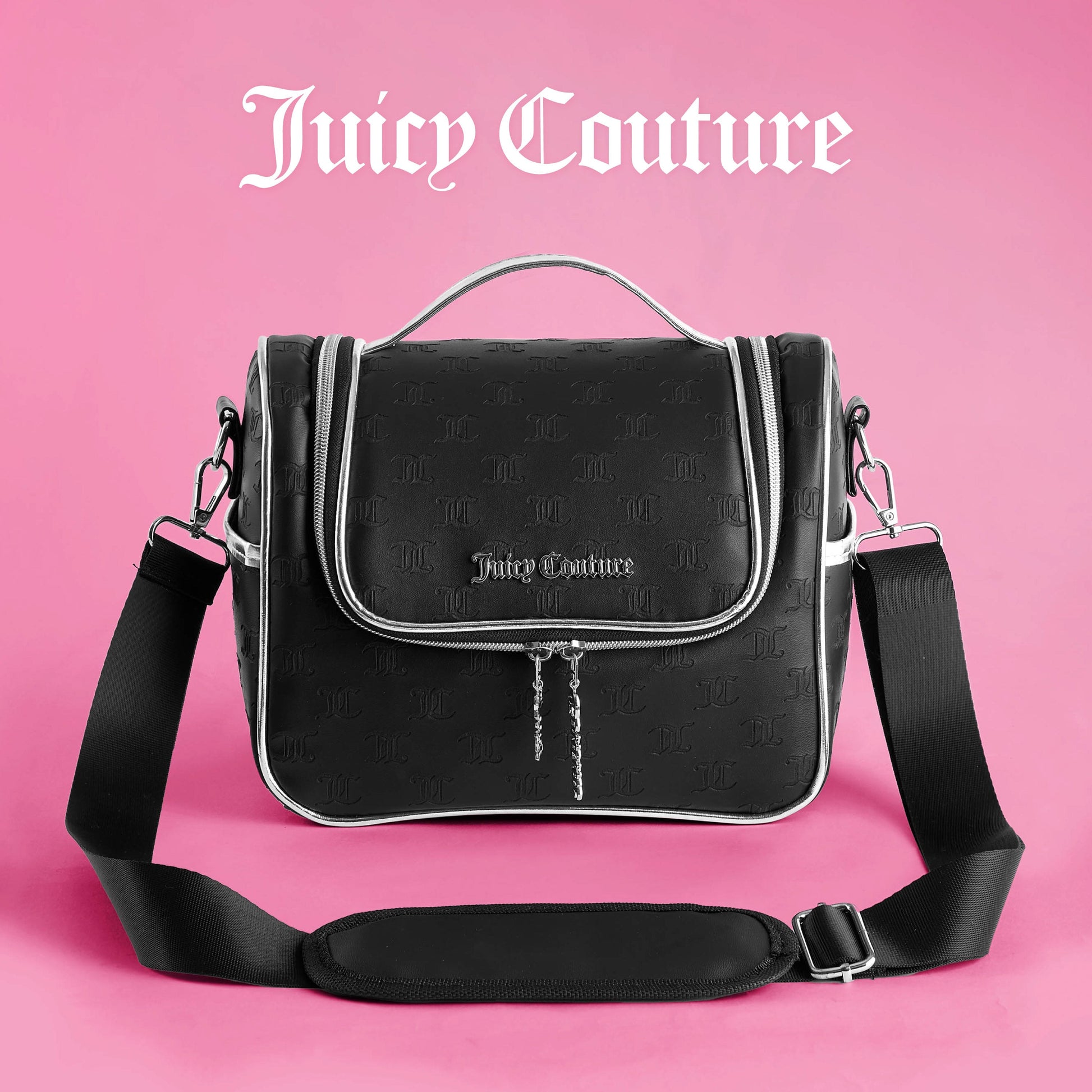 Lunch Purse Cooler Bag - Black Embossed Logo - Juicy Couture