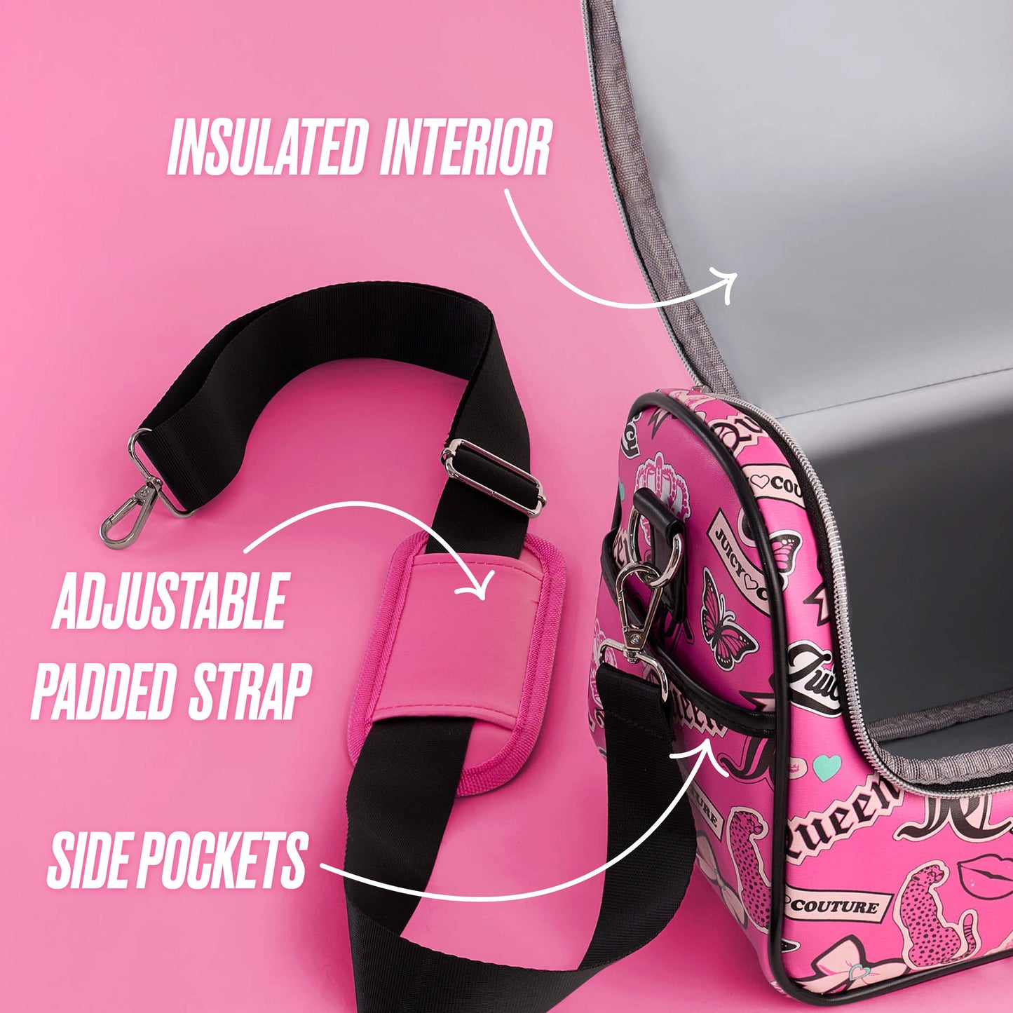 Lunch Purse Cooler Bag - Pink Collage - Juicy Couture