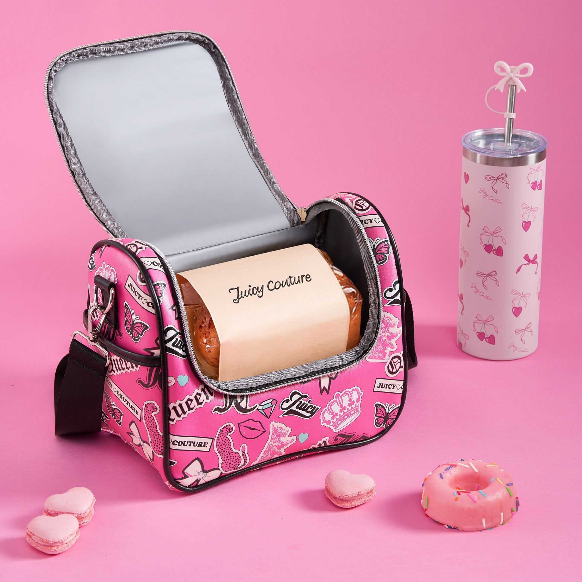 Lunch Purse Cooler Bag - Pink Collage - Juicy Couture