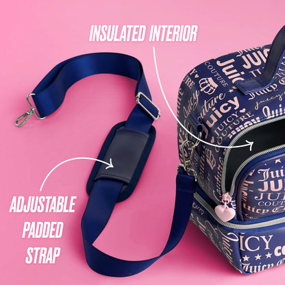 Double Zip Chill Cooler Bag - Navy Repeat Logo - Juicy Couture