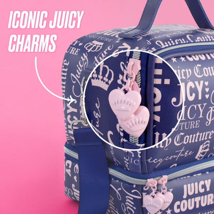 Double Zip Chill Cooler Bag - Navy Repeat Logo - Juicy Couture