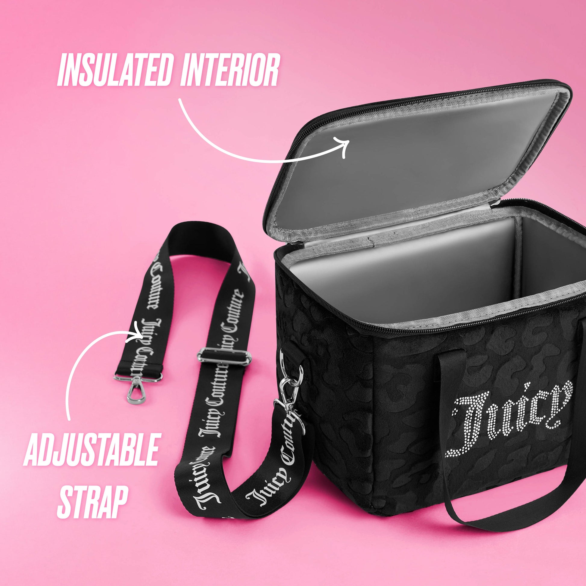 Chill Couture Cooler Bag - Black Embossed Leopard - Juicy Couture