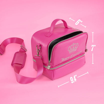 Double Zip Chill Cooler Bag - Pink Crown Logo - Juicy Couture