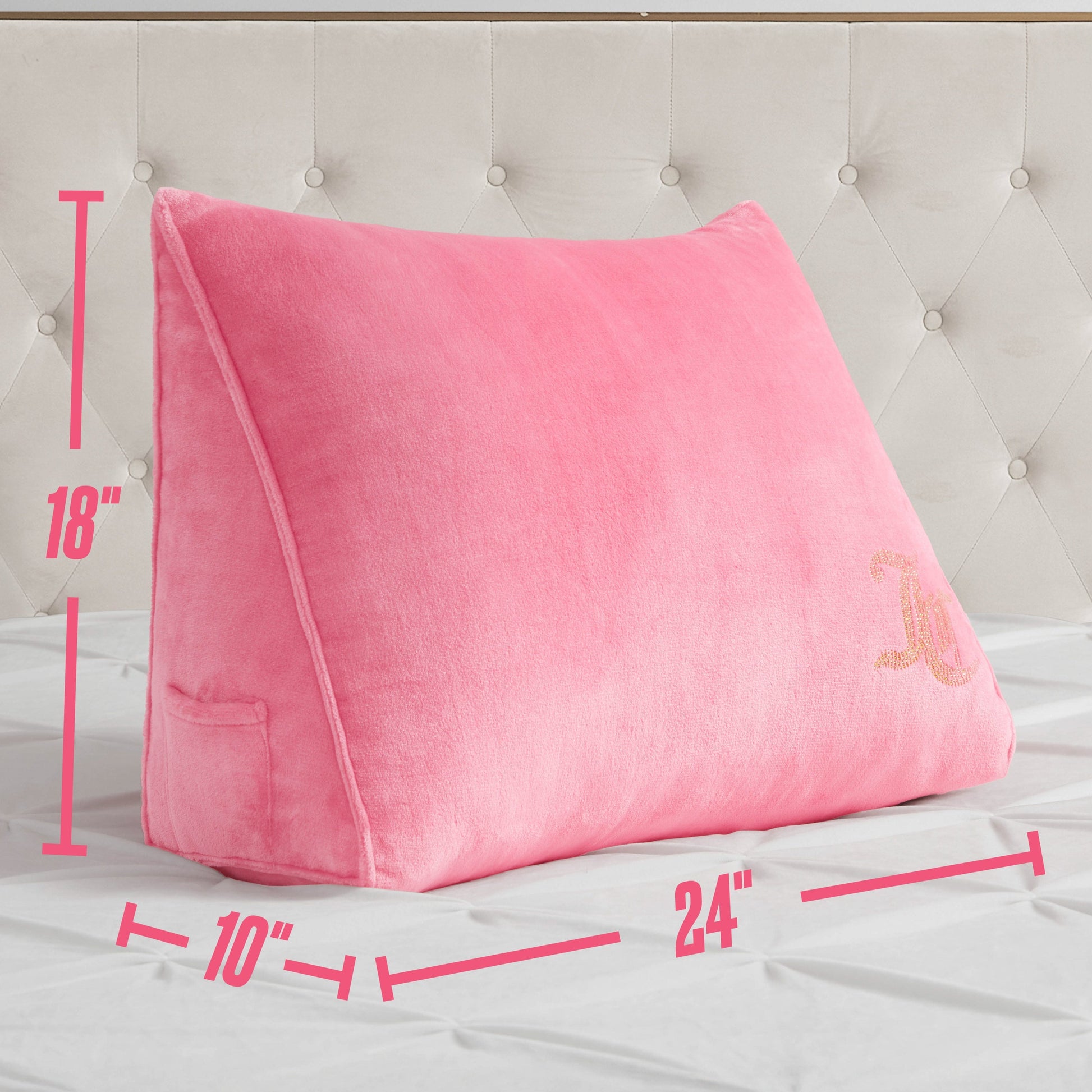 Rhinestone Wedge Pillow - Hot Pink - Juicy Couture
