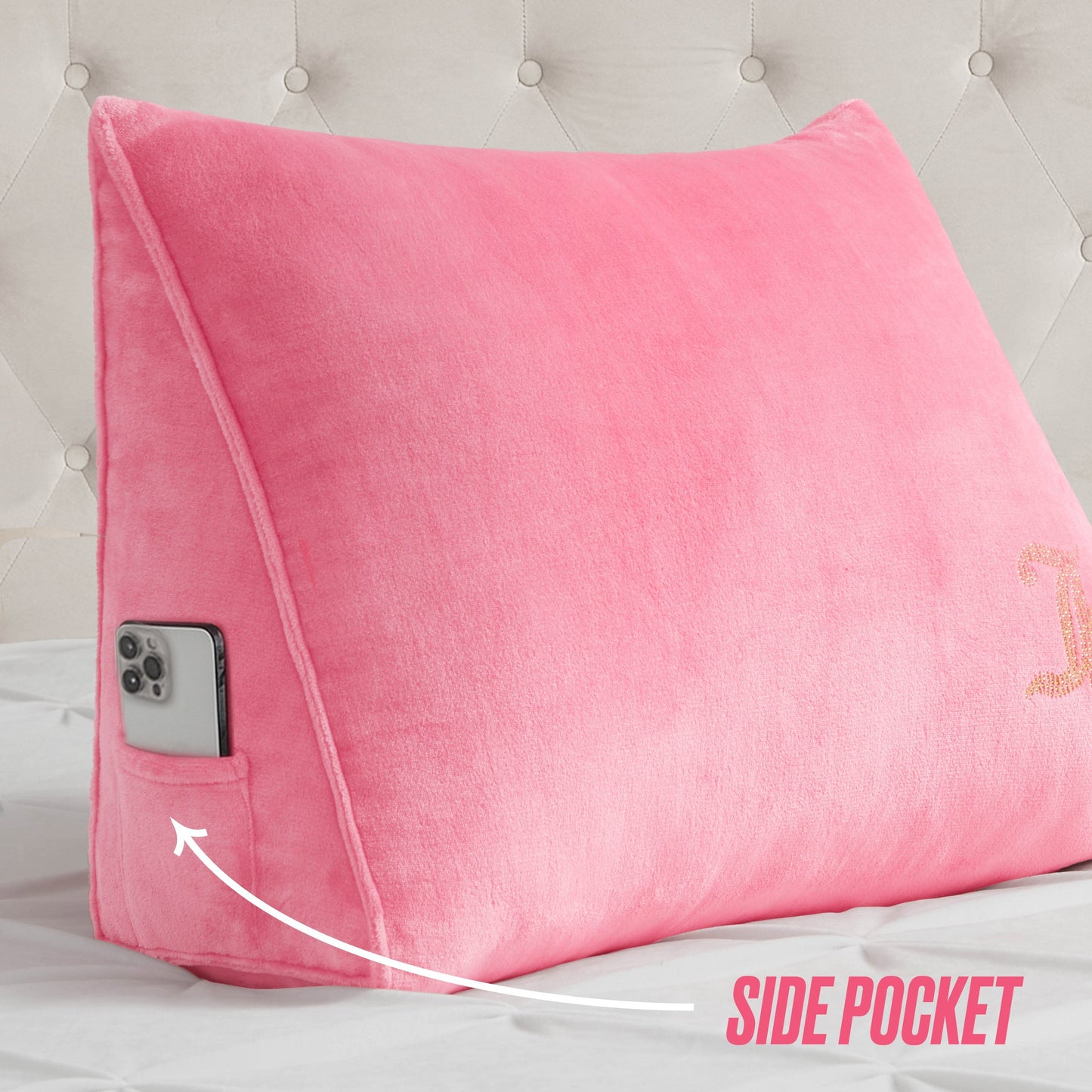 Rhinestone Wedge Pillow - Hot Pink - Juicy Couture