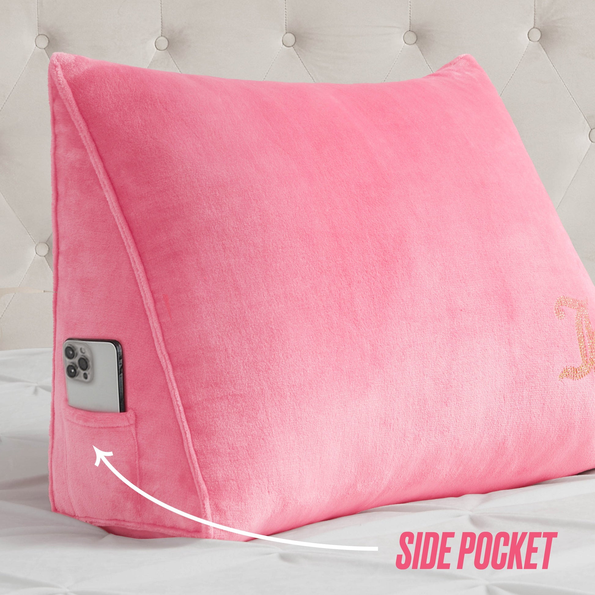 Rhinestone Wedge Pillow - Hot Pink - Juicy Couture