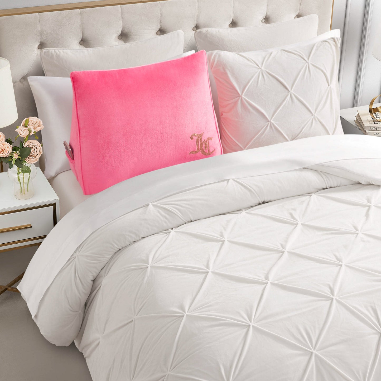 Rhinestone Wedge Pillow - Hot Pink - Juicy Couture