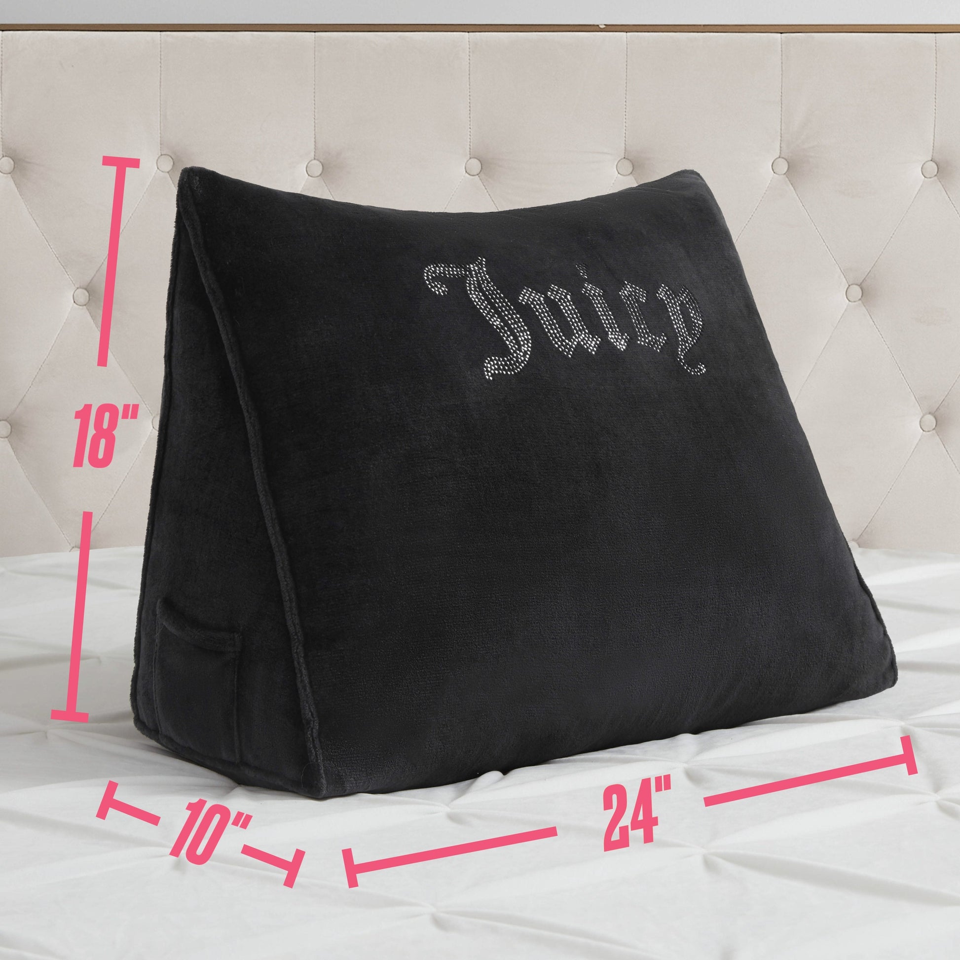 Rhinestone Wedge Pillow - Black - Juicy Couture
