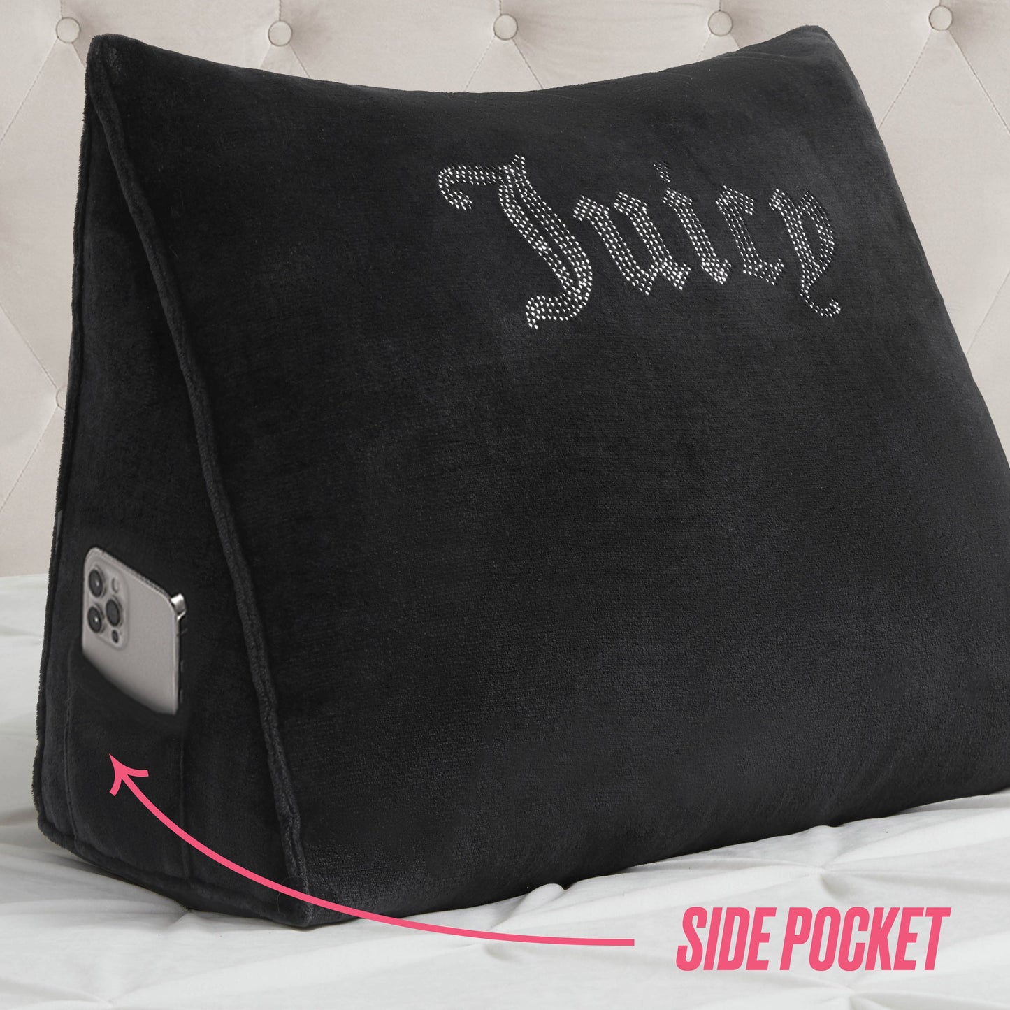Rhinestone Wedge Pillow - Black - Juicy Couture