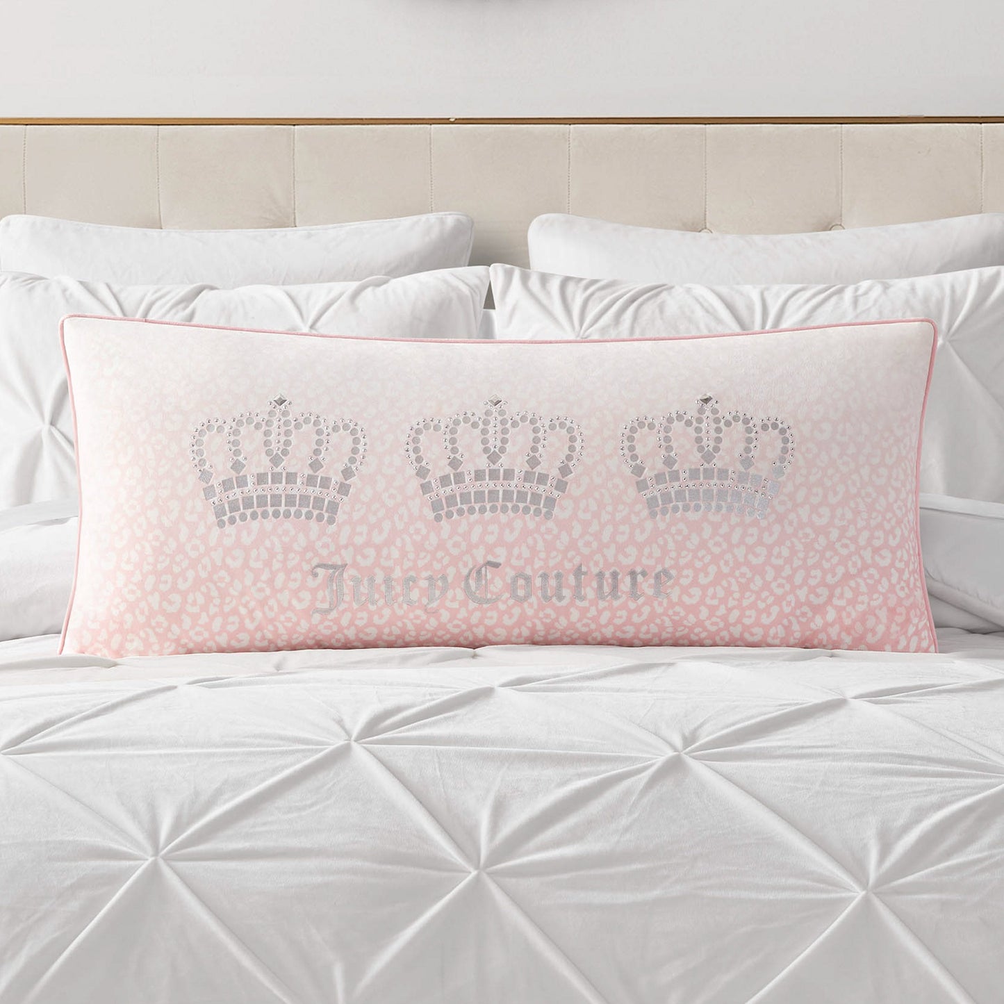 Royal Crowns Decorative Pillow - Royal Crowns Pink Leopard - Juicy Couture