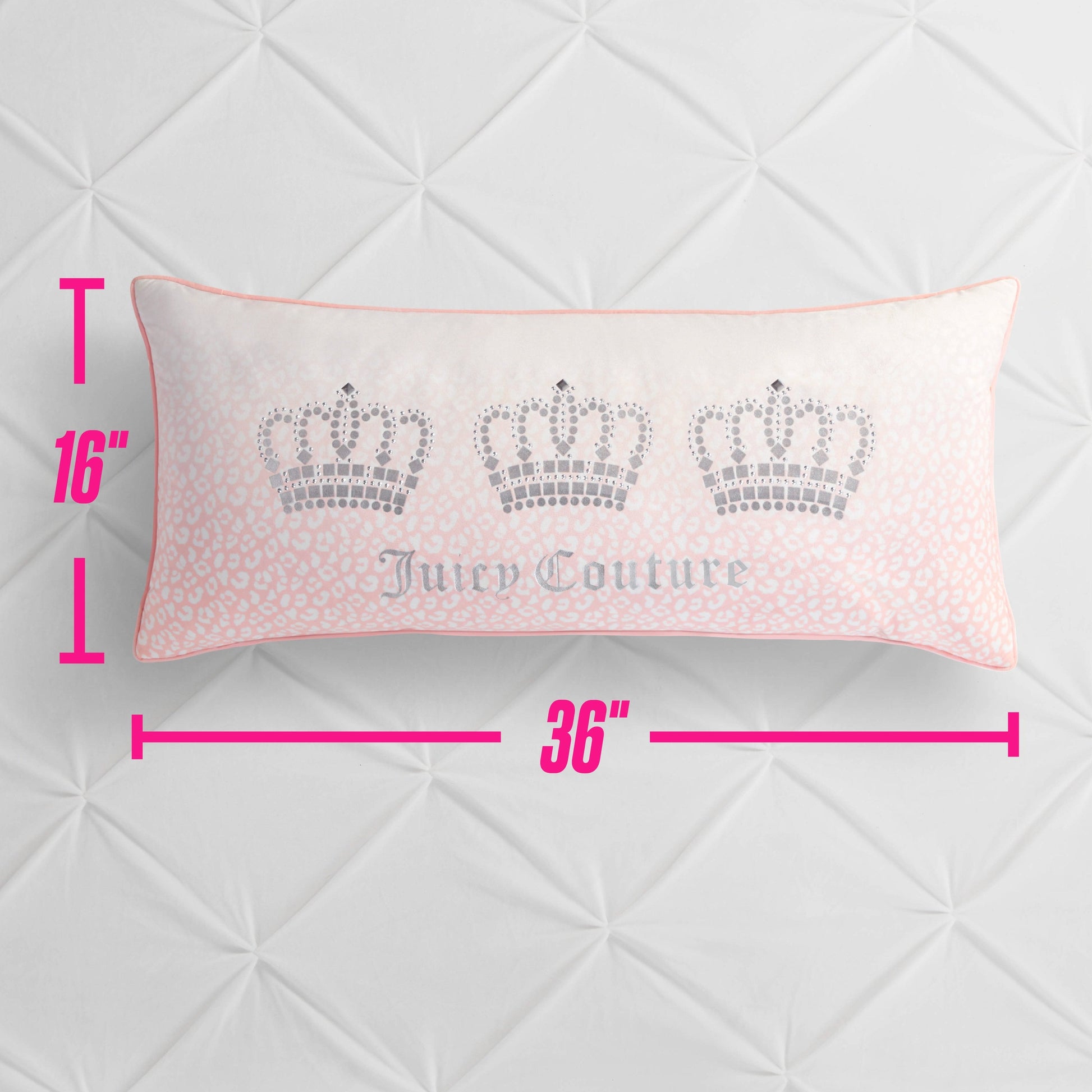 Royal Crowns Decorative Pillow - Royal Crowns Pink Leopard - Juicy Couture