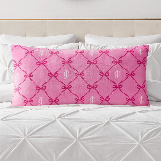 Lattice Print Plush Body Pillow - Bow Lattice Pink - Juicy Couture