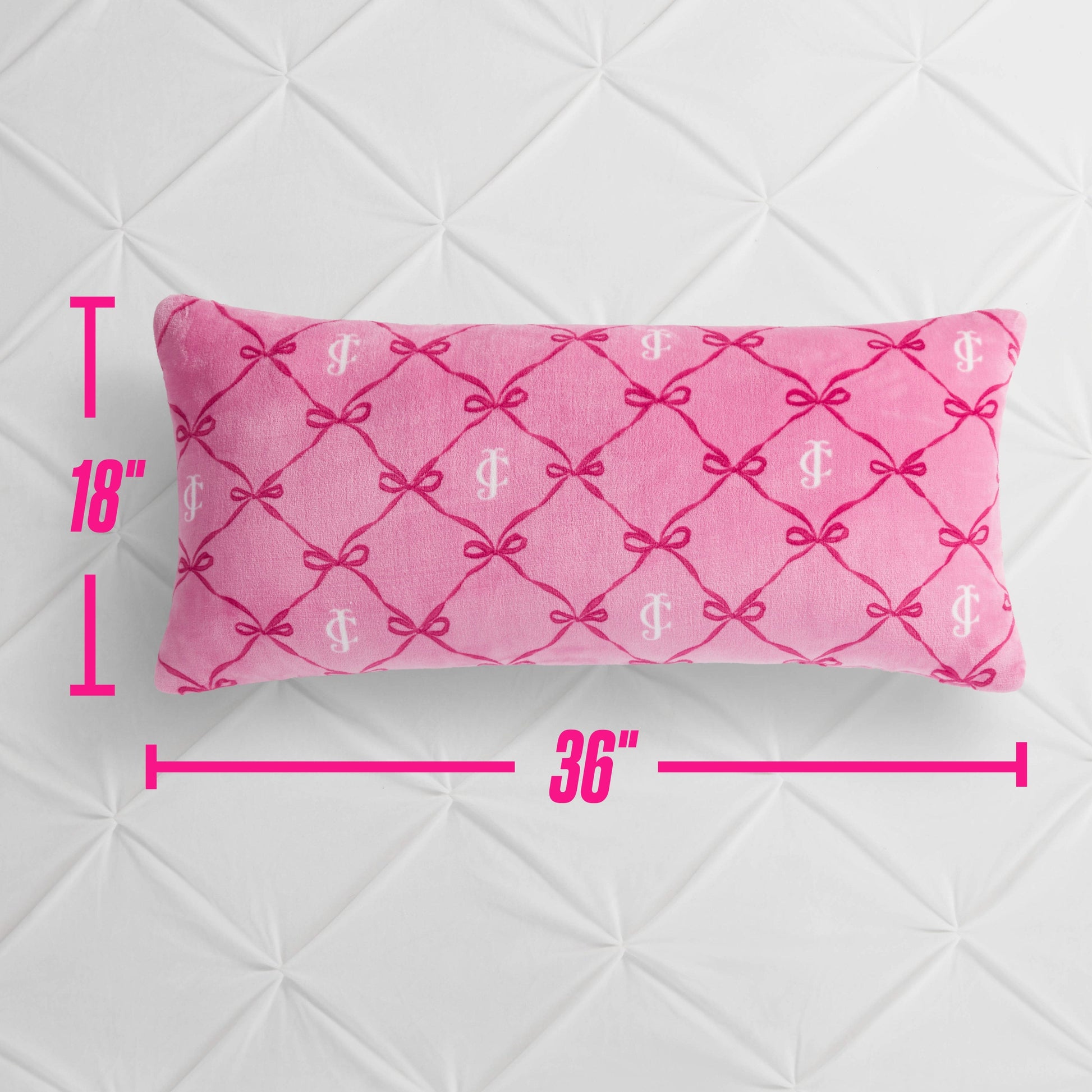 Lattice Print Plush Body Pillow - Bow Lattice Pink - Juicy Couture