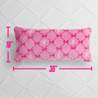 Lattice Print Plush Body Pillow - Bow Lattice Pink - Juicy Couture