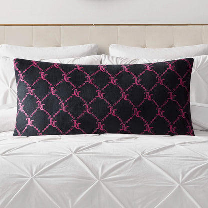 Lattice Print Plush Body Pillow - Black Lockup Lattice - Juicy Couture