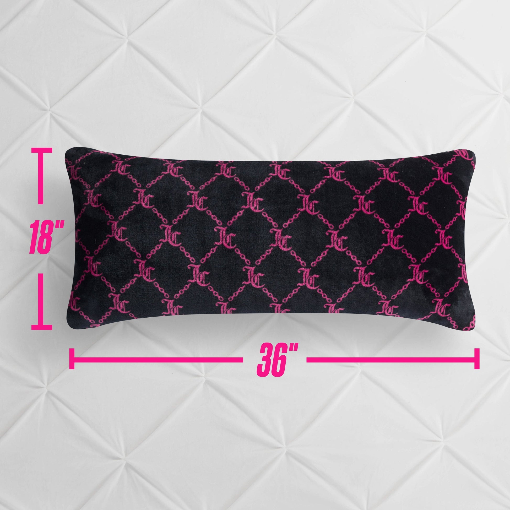 Lattice Print Plush Body Pillow - Black Lockup Lattice - Juicy Couture