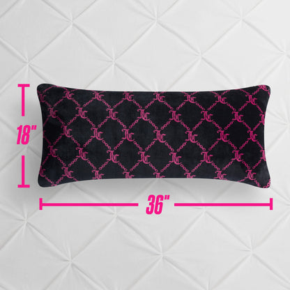 Lattice Print Plush Body Pillow - Black Lockup Lattice - Juicy Couture