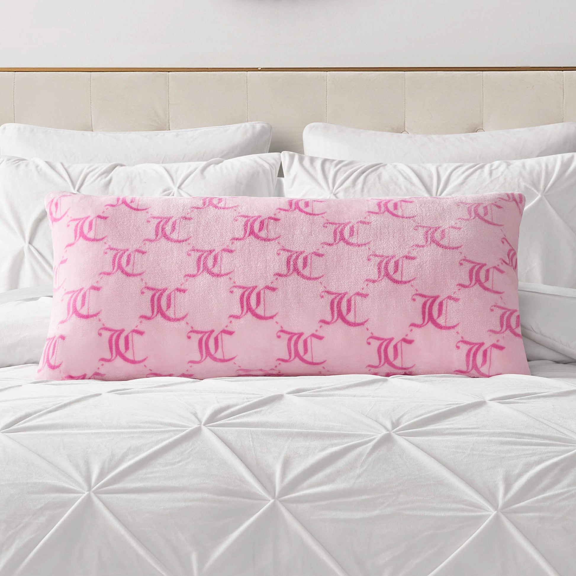 Lattice Print Plush Body Pillow - Pink Lockup Lattice - Juicy Couture