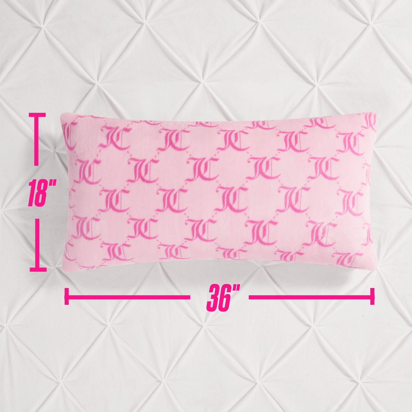 Lattice Print Plush Body Pillow - Pink Lockup Lattice - Juicy Couture
