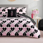 Plush Queen Heart Logo Reversible Comforter Set - Queen Heart Logo - Juicy Couture