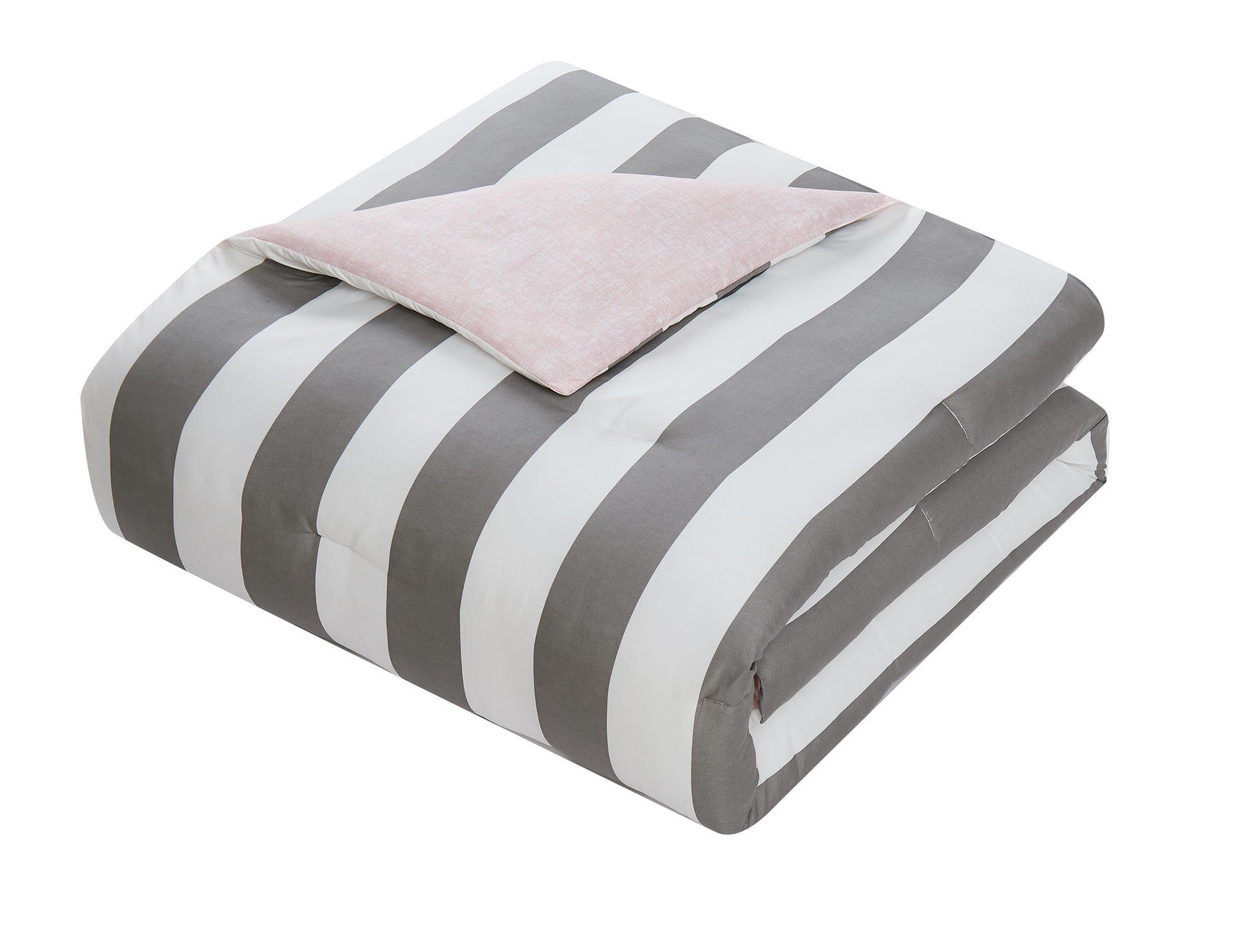 Cabana Striped Reversible Comforter Set - Grey/White - Juicy Couture