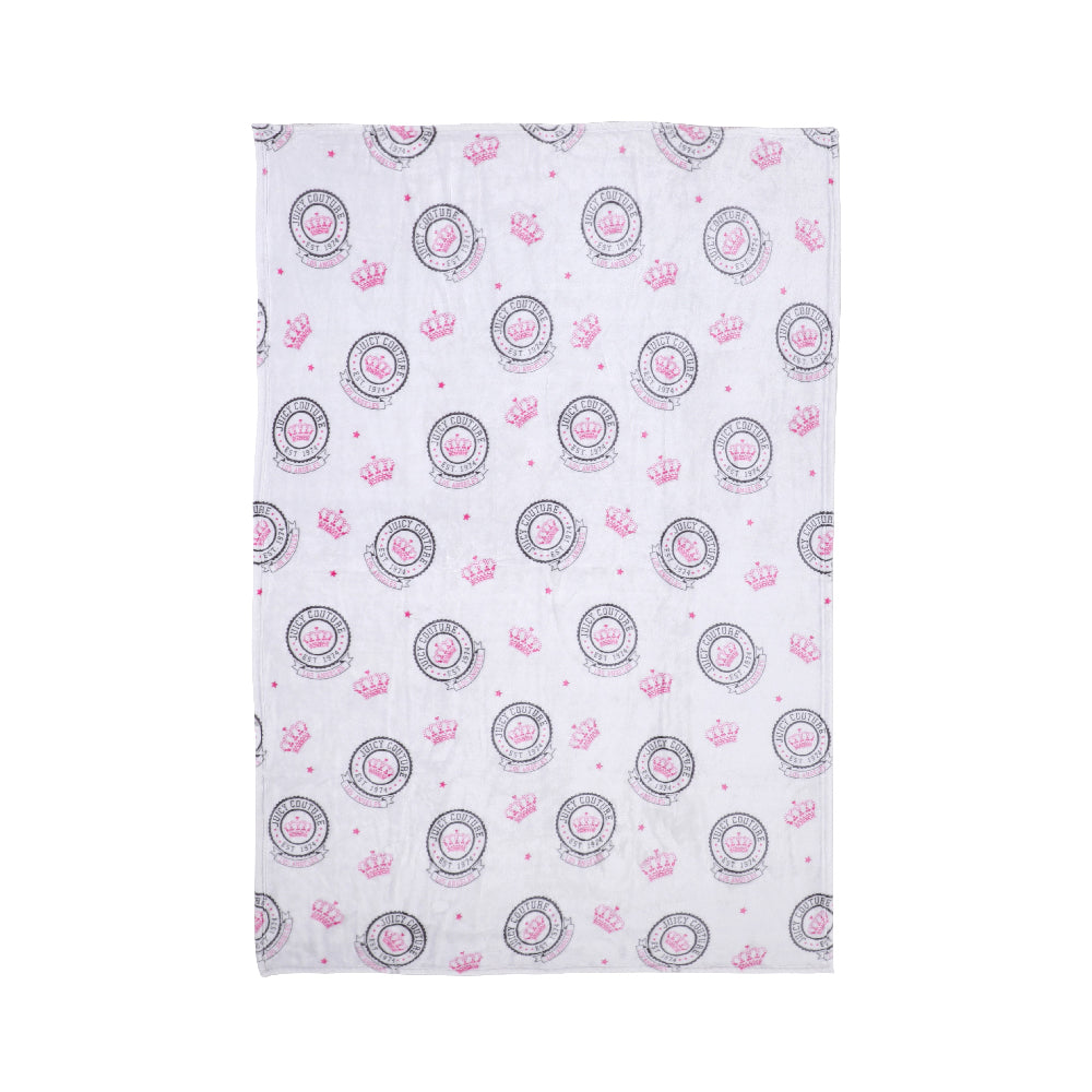Plush Throw Blanket - Grey Juicy Emblem - Juicy Couture