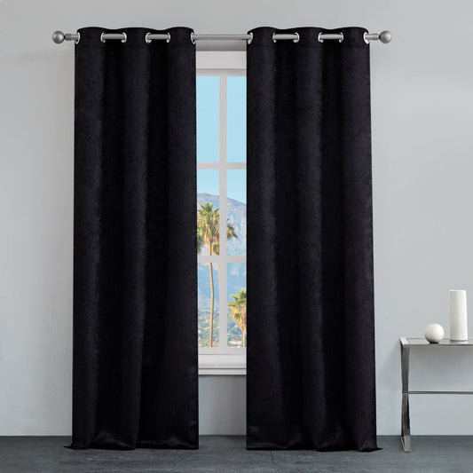 Faux Suede Curtains - Black - Juicy Couture