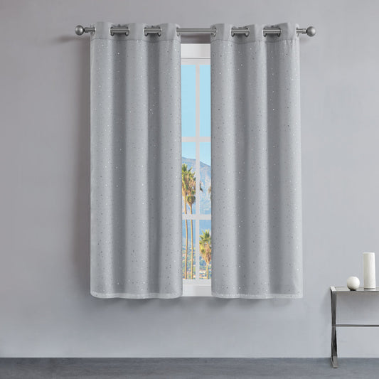 Melody Embellished Double Layer Curtains - Smoke - Juicy Couture