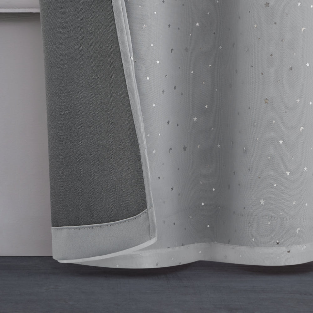Melody Embellished Double Layer Curtains - Smoke - Juicy Couture