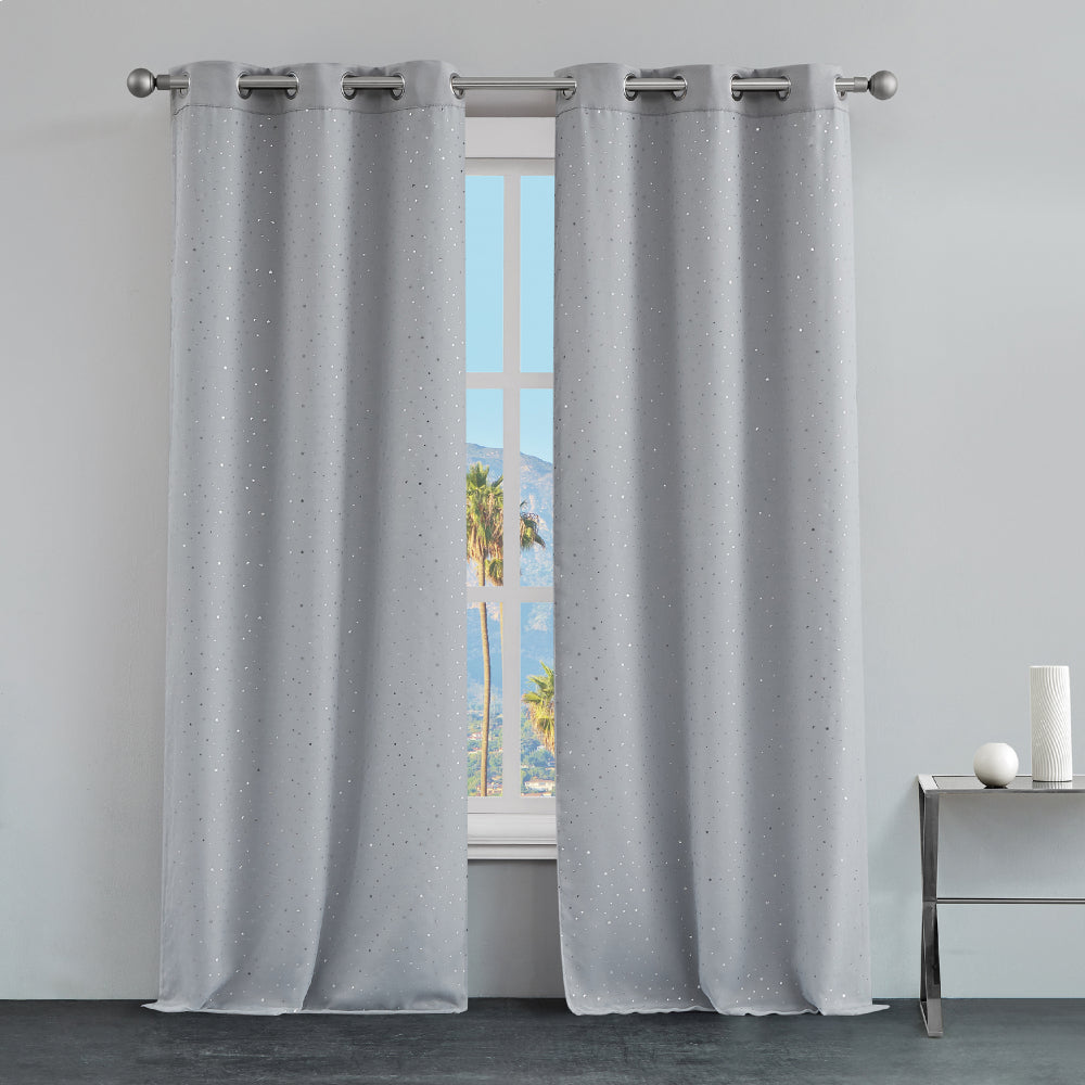 Melody Embellished Double Layer Curtains - Smoke - Juicy Couture