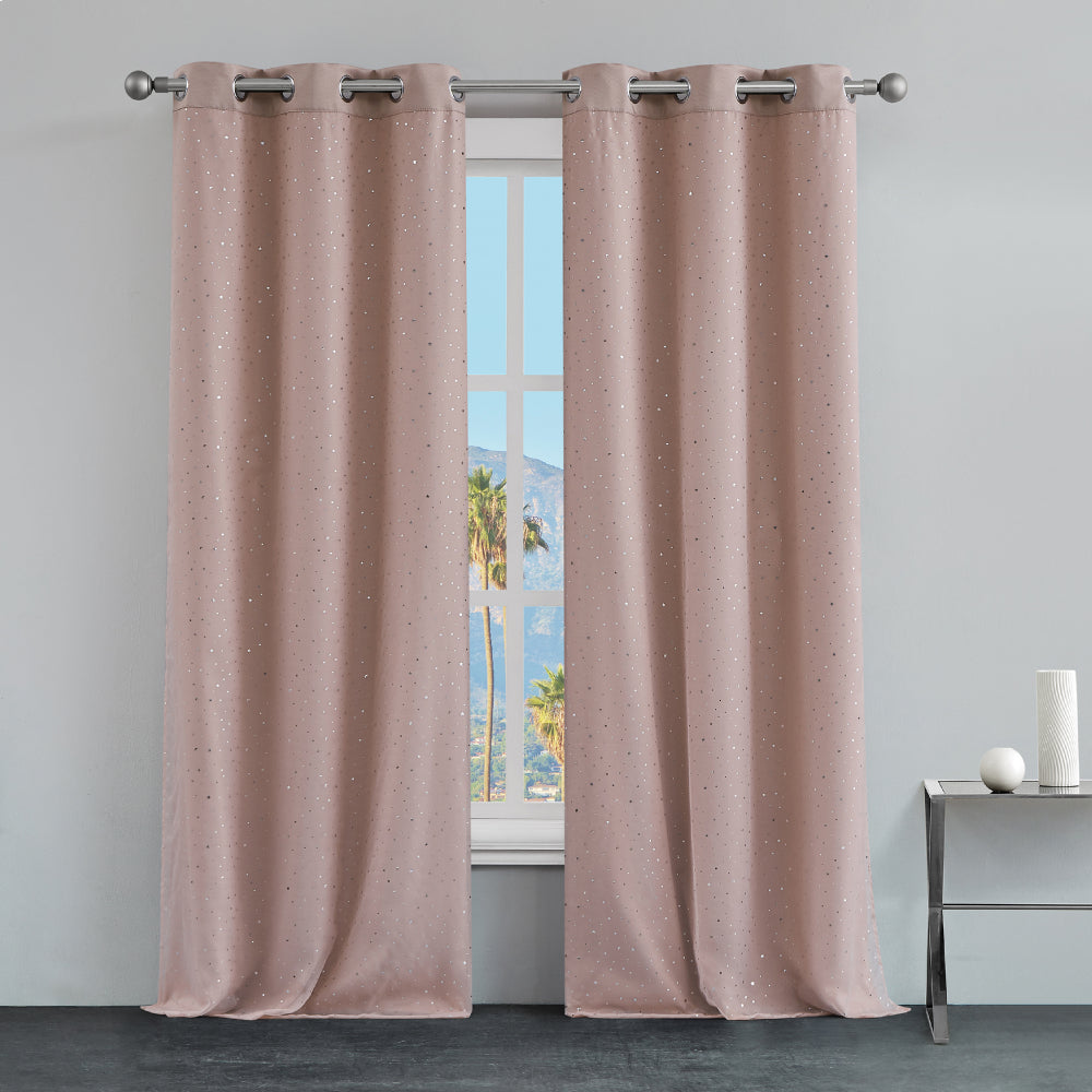 Melody Embellished Double Layer Curtains - Blush - Juicy Couture