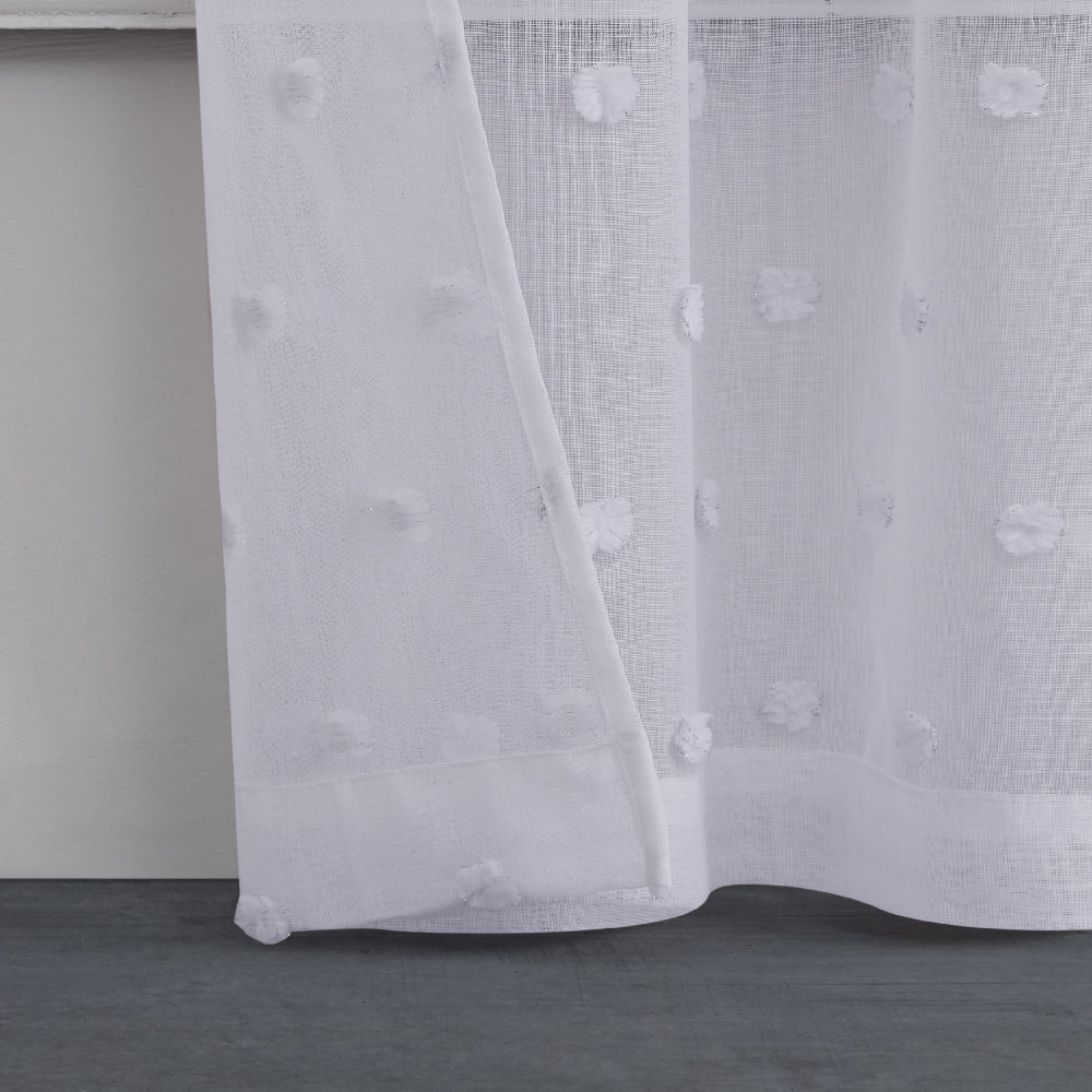 Evelyn Polka Dot Sheer Curtains - White - Juicy Couture
