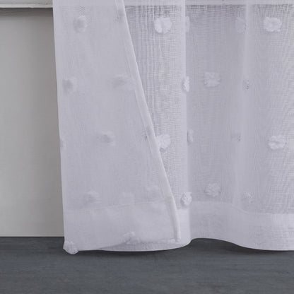 Evelyn Polka Dot Sheer Curtains - White - Juicy Couture