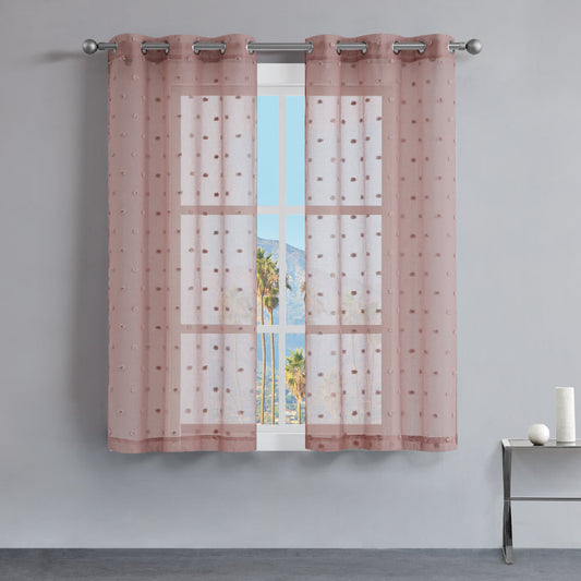 Evelyn Polka Dot Sheer Curtains - Blush - Juicy Couture