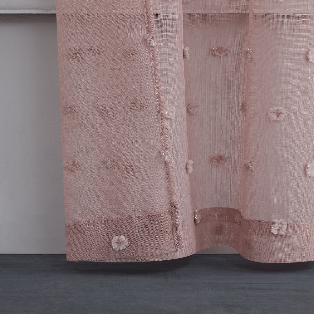 Evelyn Polka Dot Sheer Curtains - Blush - Juicy Couture