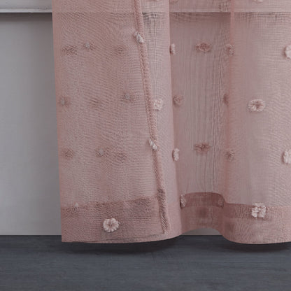 Evelyn Polka Dot Sheer Curtains - Blush - Juicy Couture
