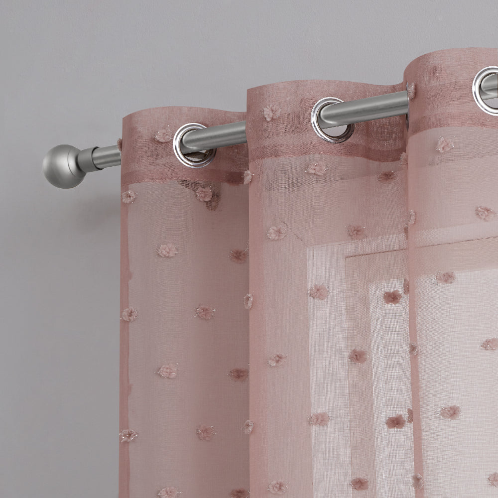 Evelyn Polka Dot Sheer Curtains - Blush - Juicy Couture