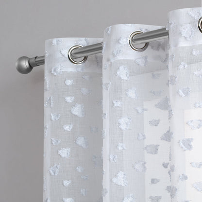 Ethel Embellished Sheer Curtains - White - Juicy Couture