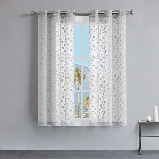 Ethel Embellished Sheer Curtains - Smoke - Juicy Couture