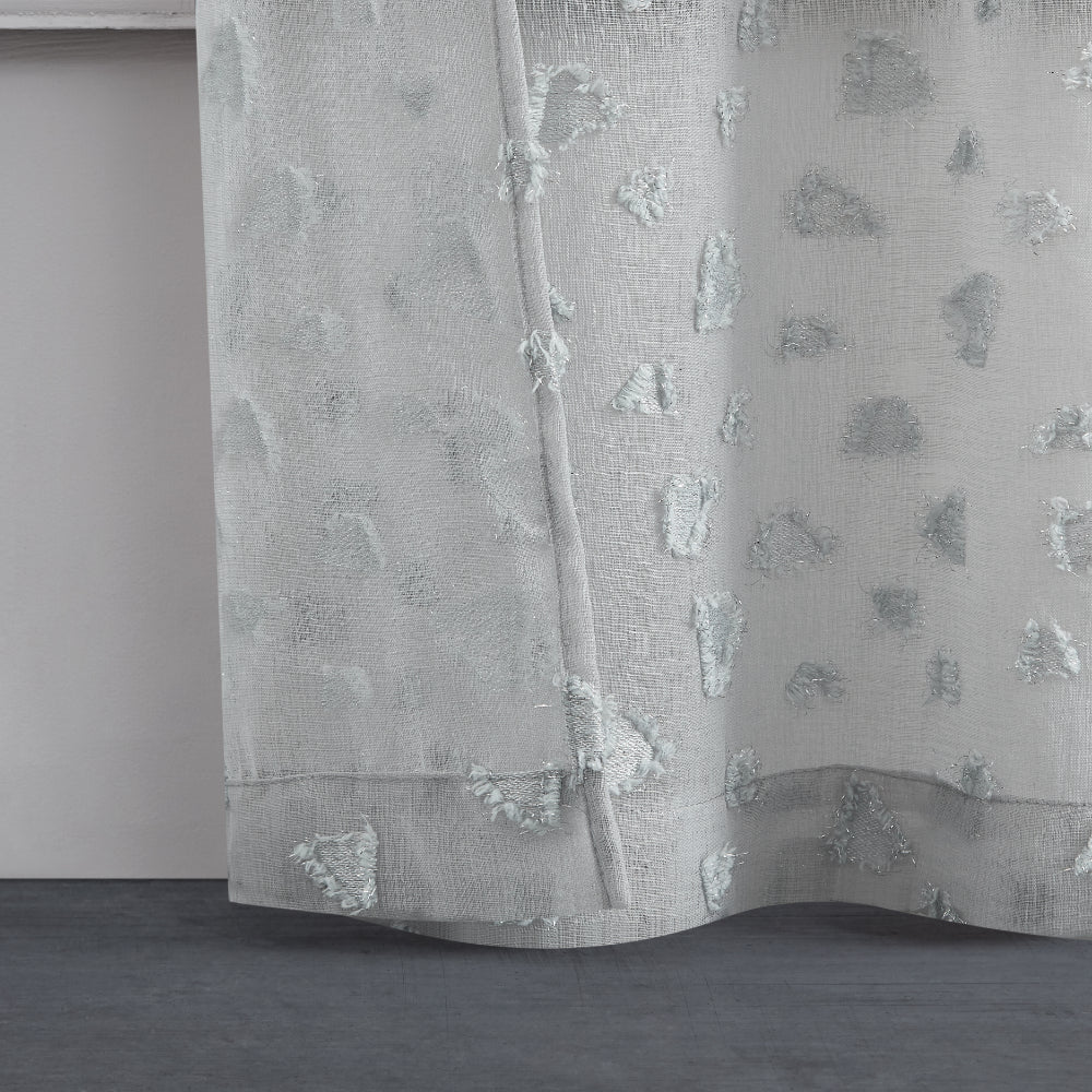 Ethel Embellished Sheer Curtains - Smoke - Juicy Couture