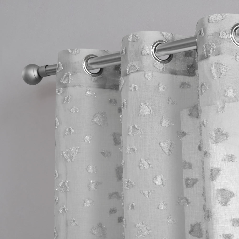 Ethel Embellished Sheer Curtains - Smoke - Juicy Couture