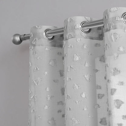Ethel Embellished Sheer Curtains - Smoke - Juicy Couture