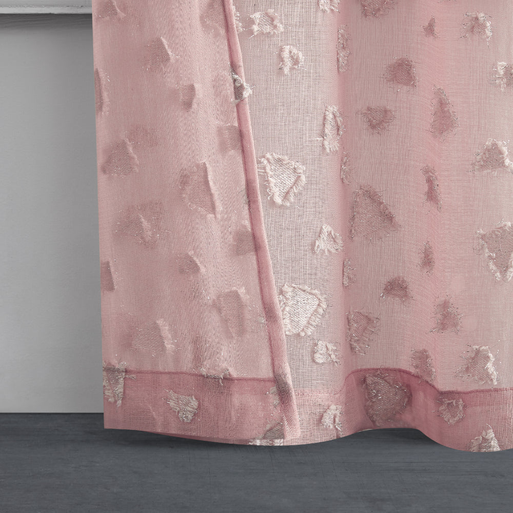 Ethel Embellished Sheer Curtains - Blush - Juicy Couture