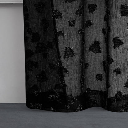 Ethel Embellished Sheer Curtains - Black - Juicy Couture