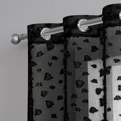 Ethel Embellished Sheer Curtains - Black - Juicy Couture